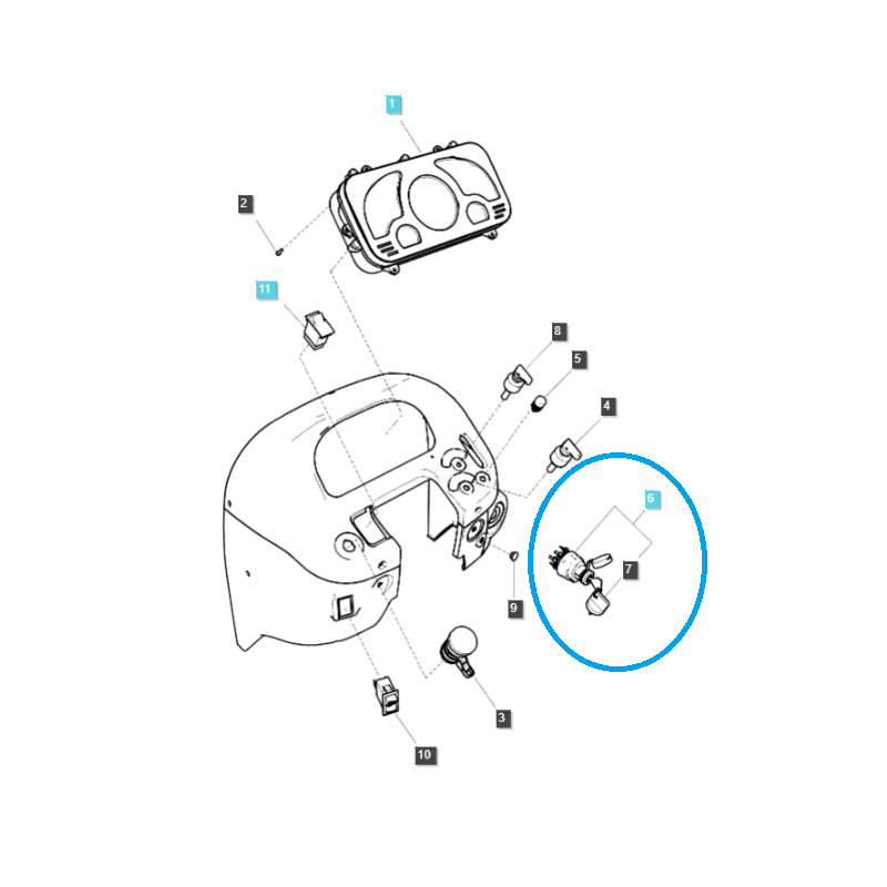 zapaľovanie a kľúče - Spínač zapaľovania / TRG750 / LS Traktor / č