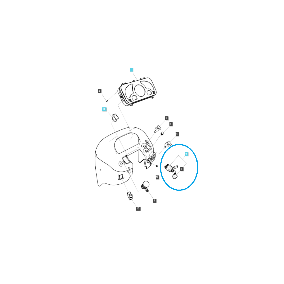 Spínač zapalování / TRG750 / LS Traktor / č. 40007119