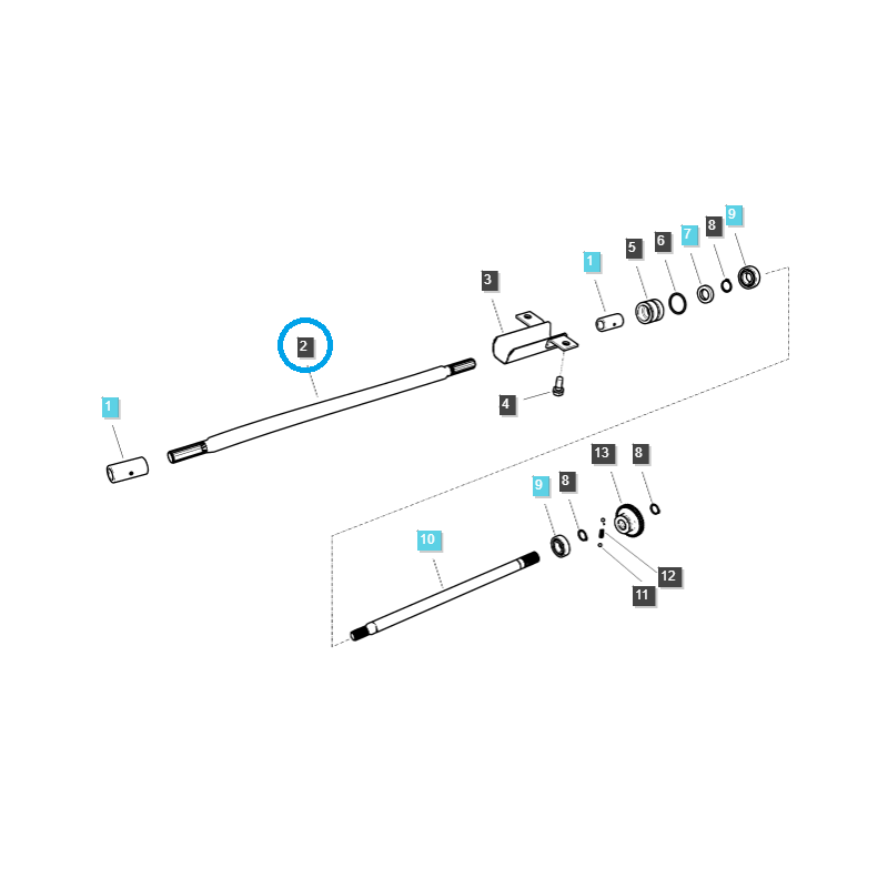 wałki - Shaft 4x4 / TRG380 / LS Tractor No. 40009092