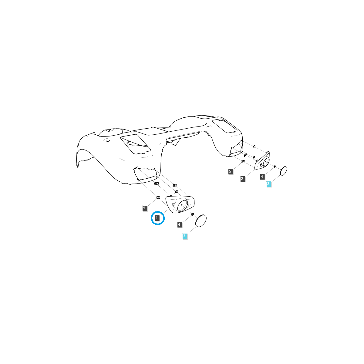 Linkes Rückstrahlergehäuse / LS Traktor / Nr. 40341304