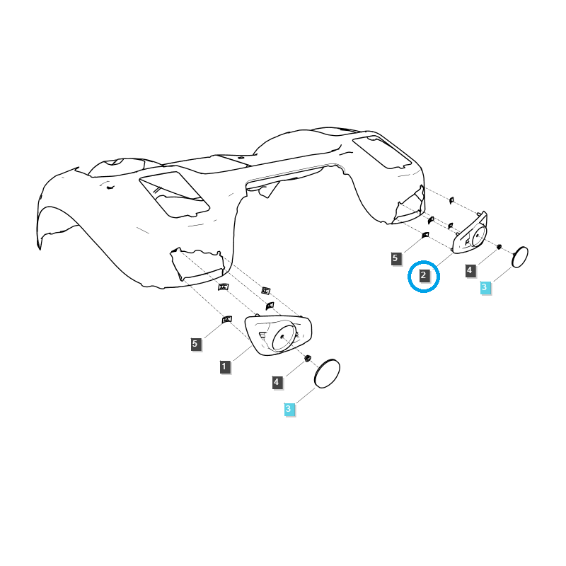 partes de carrocería - Carcasa del reflector trasero derecho / Tractor LS / N.º 40341306