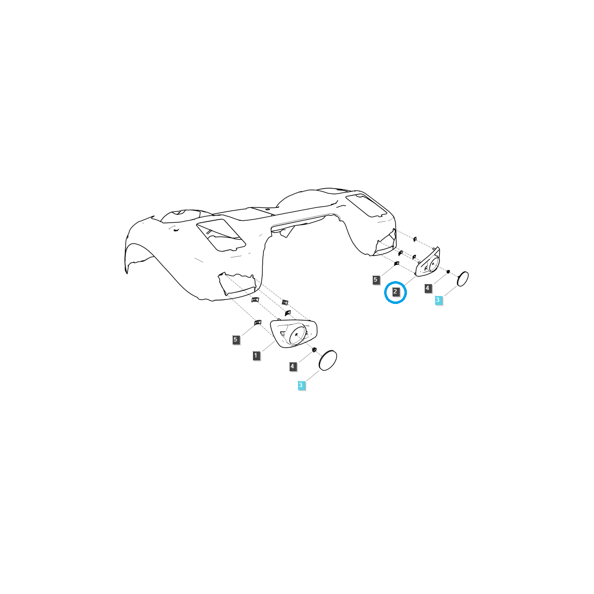 Boîtier de réflecteur arrière droit / Tracteur LS / N° 40341306