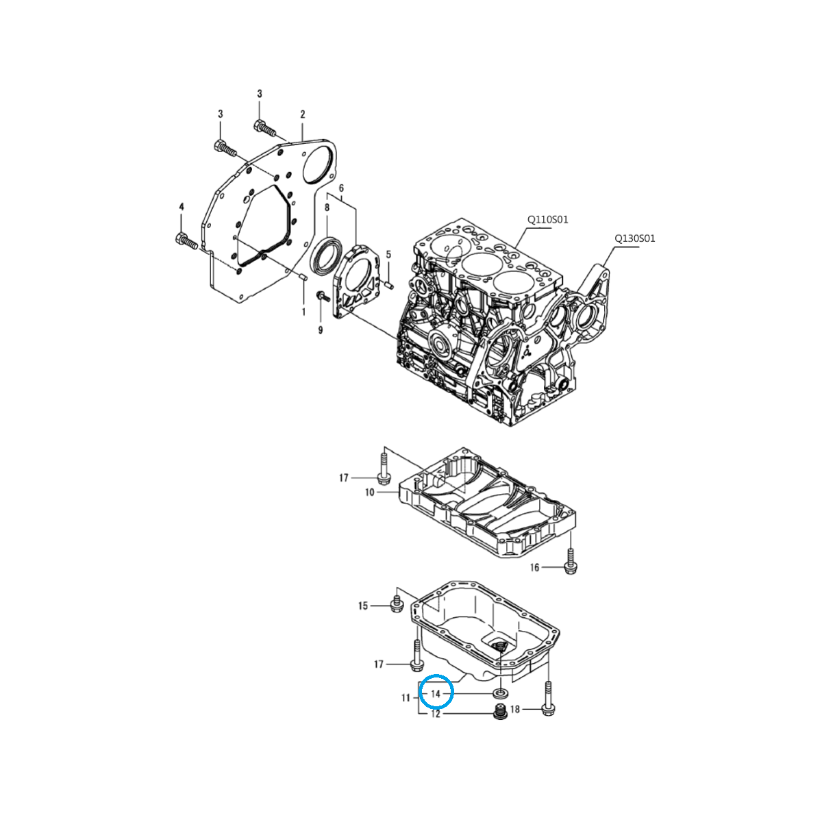 Oil pan plug gasket / LS Tractor / no. 40356054