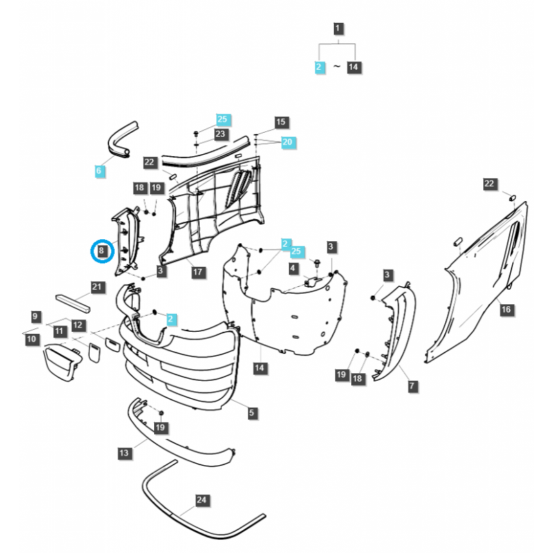 časti karosérie auta - Dummy / pravý kryt grilu / TRG830 / LS Traktor / č