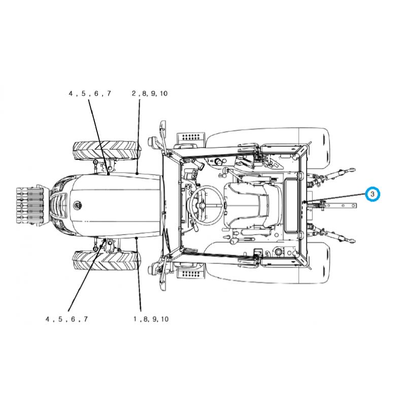 autocollants - Autocollant de toit de cabine (L) / TRG980 / LS Tracteur n° 40445600