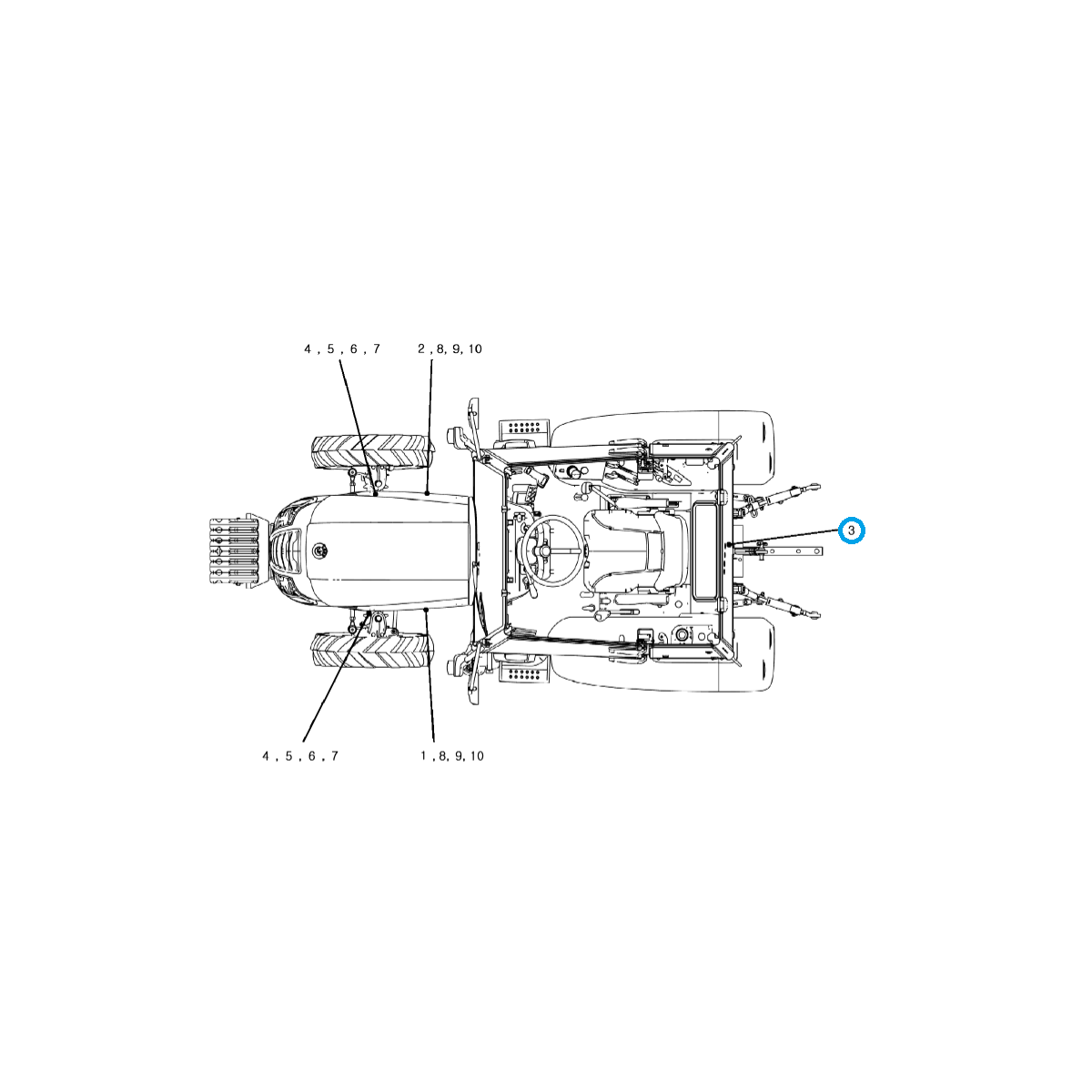 Adhesivo para el techo de la cabina (L) / TRG980 / LS Tractor no 40445600