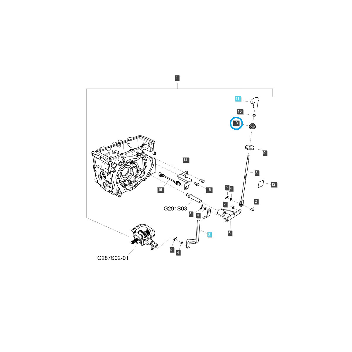 Tapa de palanca de toma de fuerza / TRG869 / Tractor LS / n.º 40370440
