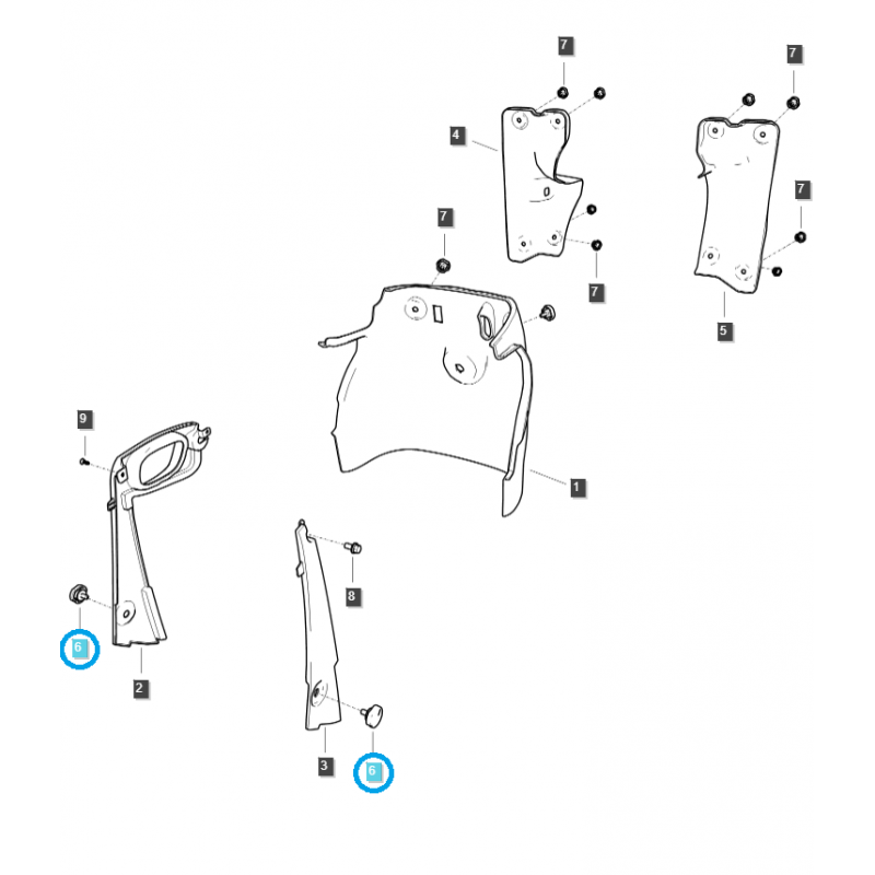 cabin equipment elements - Universal Knob / M8 / TRG970 / LS Tractor / No. 40342505