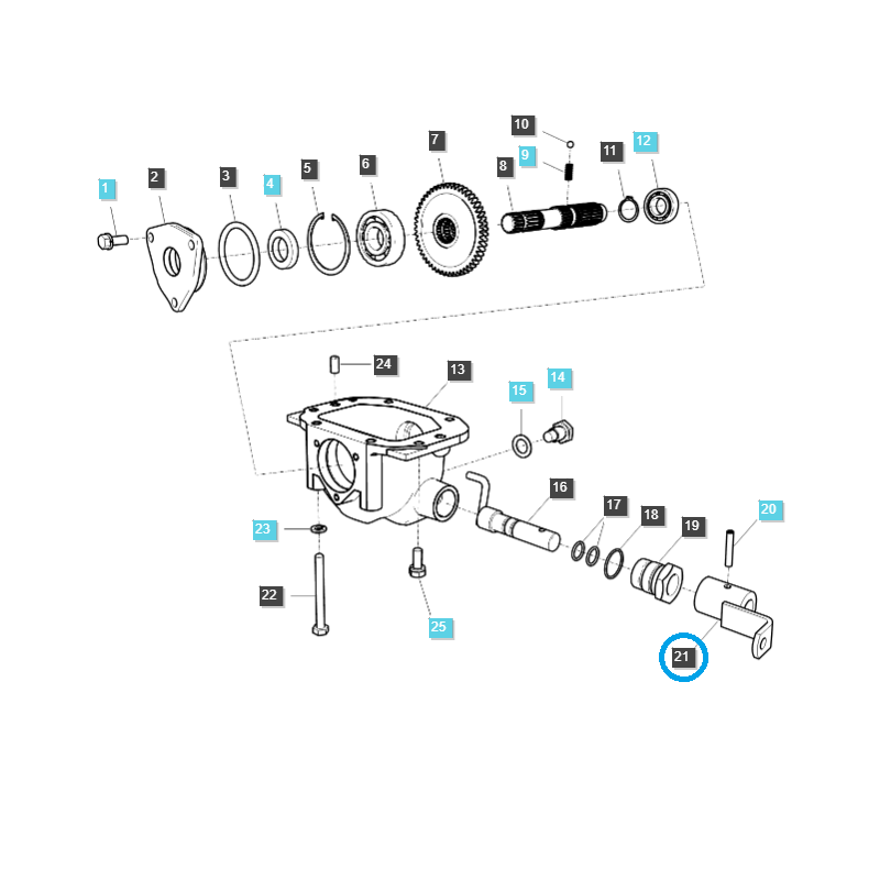 the remaining - Selector arm M/PTO / TRG291 / Ls Tractor 40012235