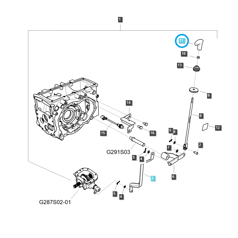 elementos de equipamiento de cabina - Soporte de varilla de palanca de toma de fuerza/toma de fuerza / TRG970 / Tractor LS / n.º 40239362