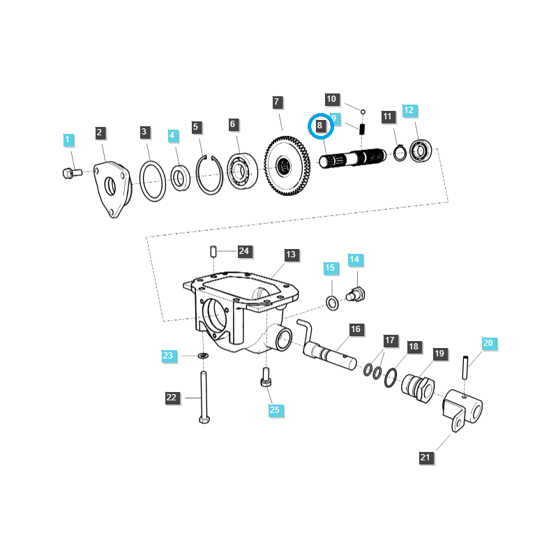 rodillos - Toma de fuerza central MID PTO/TDF / TRG287 / Ls Tractor 40009095