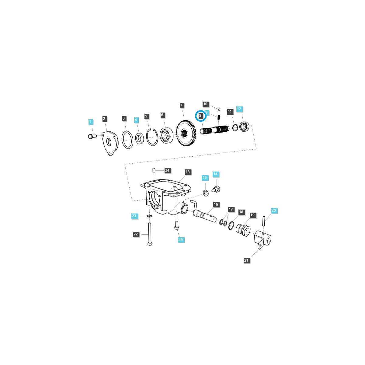 Arbre de prise de force central MID PTO/PTO / TRG287 / Ls Tracteur 40009095