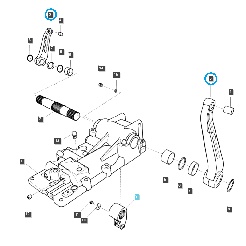 ramiona podnosnika  - Ramię podnośnika TUZ / LS MT3.40 / LS MT3.55 / LS MT3.57 / LS MT3.60 / TRG821 / 40009177
