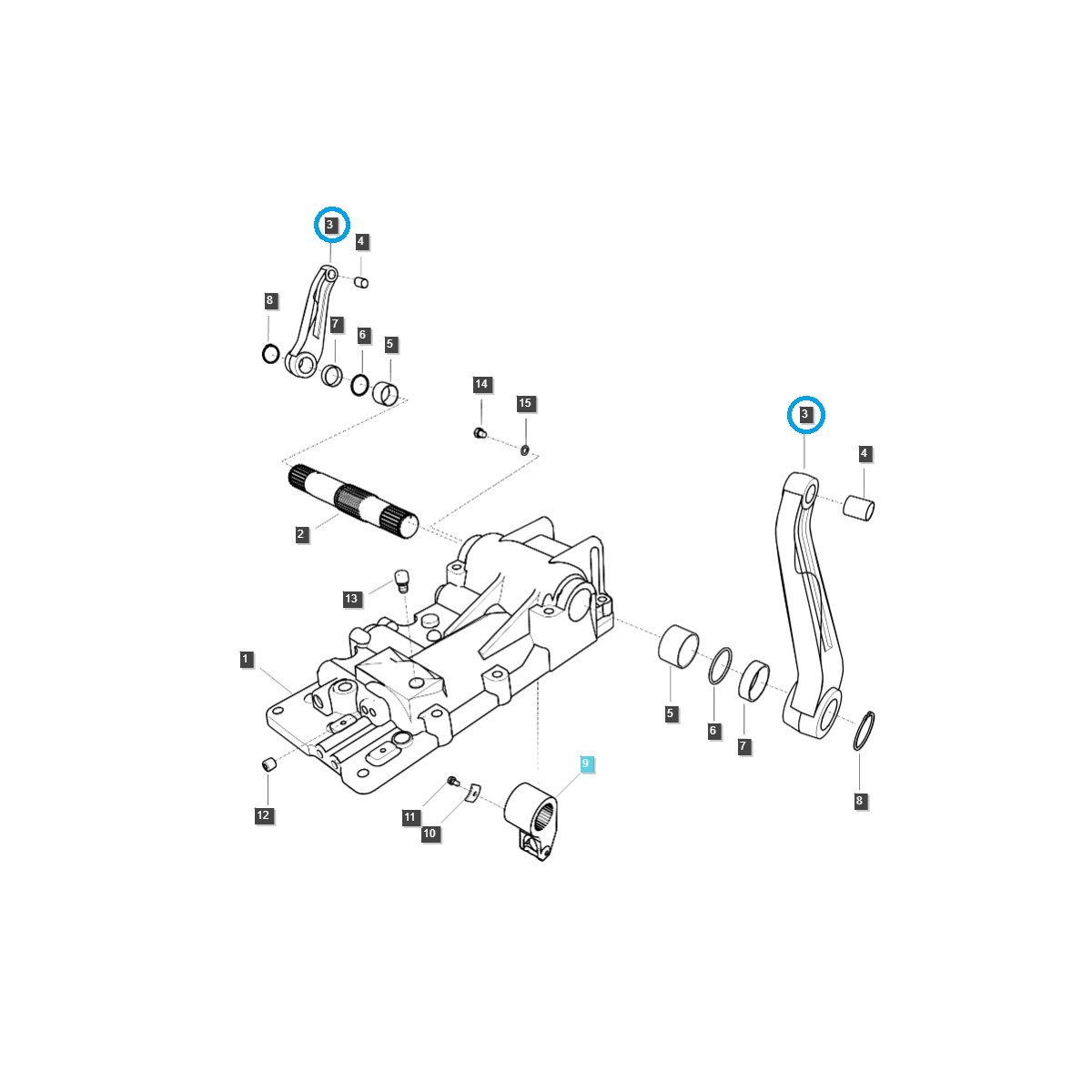 Brazo de elevación de varillaje / LS MT3.40 / LS MT3.55 / LS MT3.57 / LS MT3.60 / TRG821 / 40009177