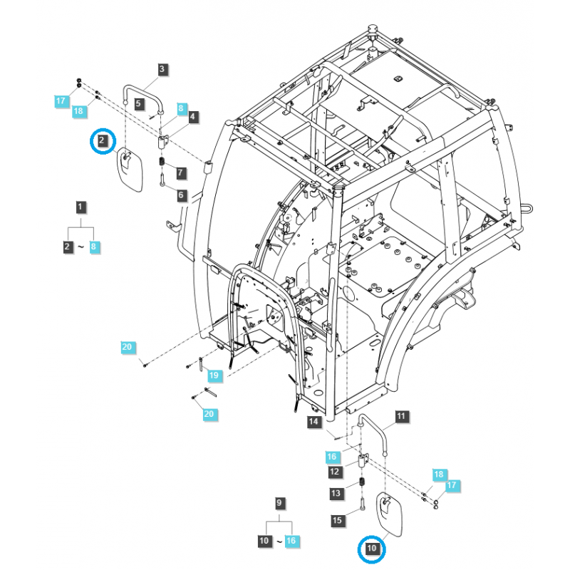partes de carrocería - Espejo retrovisor lateral / TRG869 / n.º 40255042