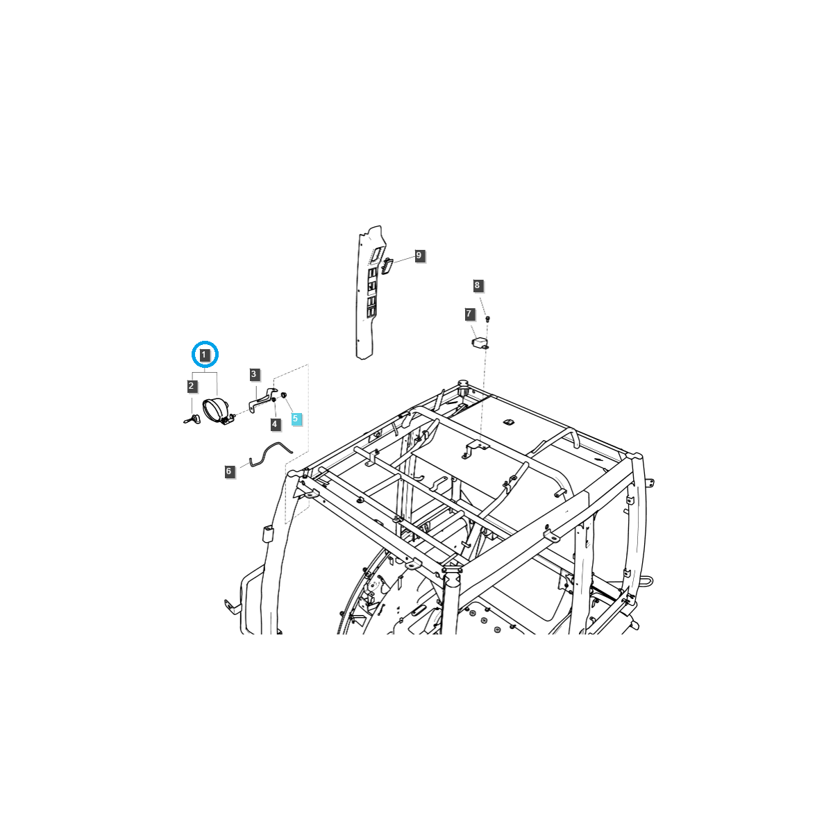 Lampe de travail avant/arrière / 12V/37W / LS MT1.25/LS MT3.40/LS MT3.55/LS MT3.57LS MT3.60