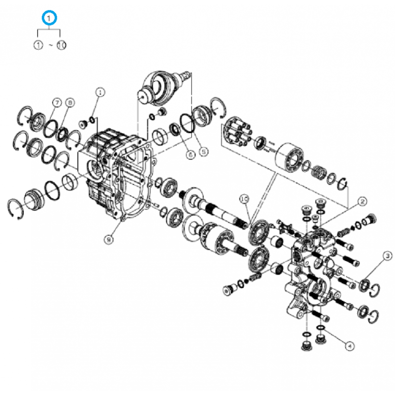 gasket sets - Set of gaskets for hydrostatic gearbox / TRG270 / LS Tractor / no. 40286576