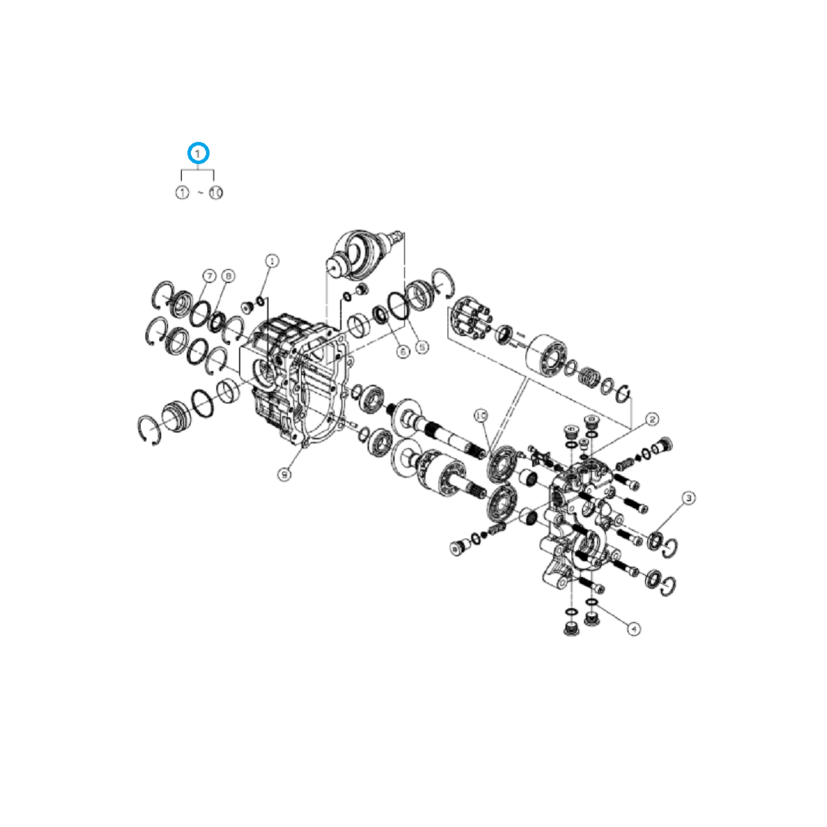 Juego de juntas para caja hidrostática / TRG270 / LS Tractor 40286576