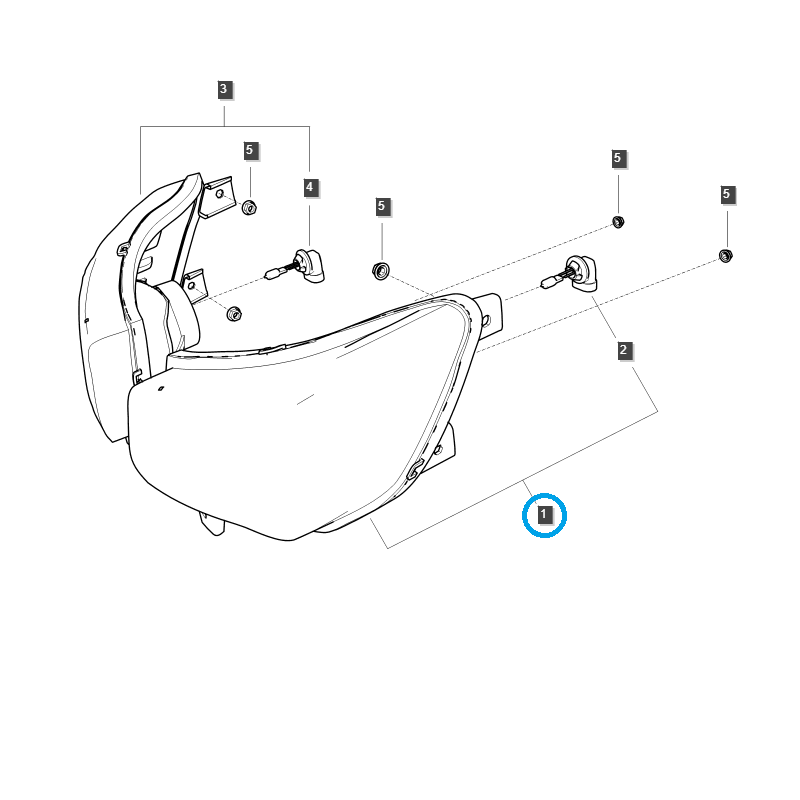 lampy  - Lampa przednia / lewa / TRG760 / LS MT1.25